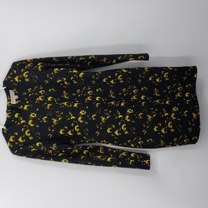 Philosophy Anthropologie | Longsleeve black yellow floral Mini dress - Small